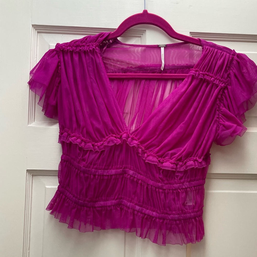 Free People Hot Pink top XS